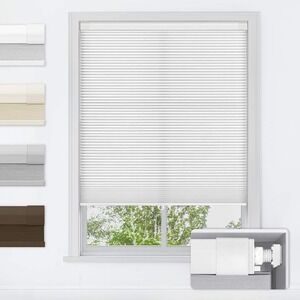White Cordless Honeycomb Cellular Shades No Drill Inside Mount Window Blinds